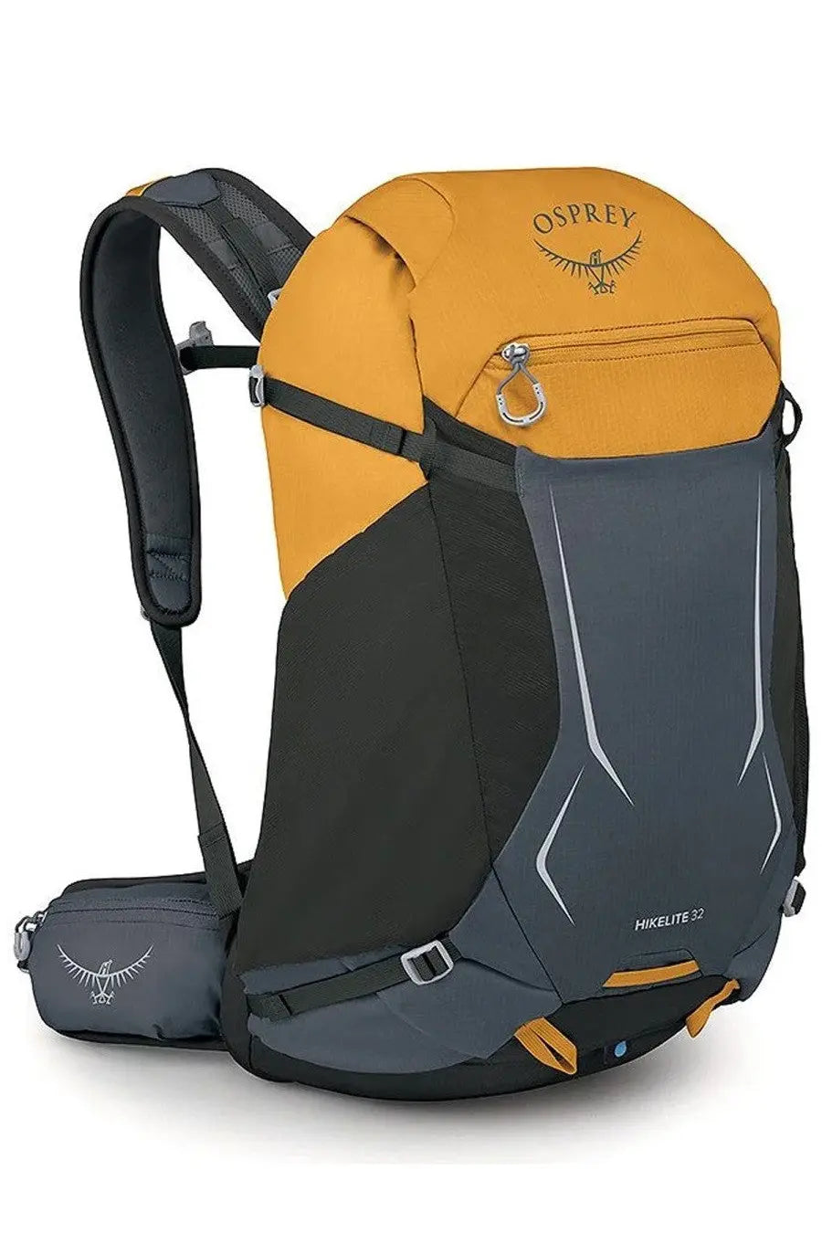 Osprey unisex zaino hikelite yellow backpack in vibrant orange and dark gray with sleek white accents on durable fabric
