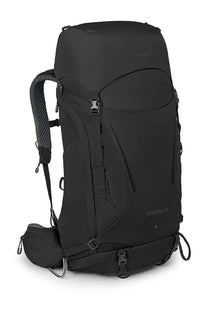 Osprey unisex zaino kestrel black hiking backpack with sleek durable design and breathable mesh shoulder straps back view
