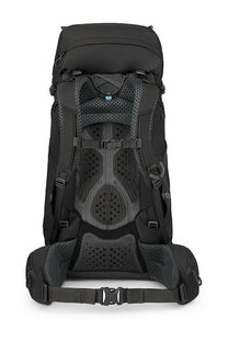 Osprey unisex zaino kestrel black backpack back view with breathable mesh back panel and padded shoulder straps