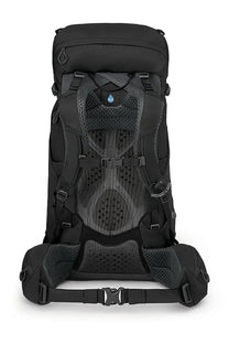 Osprey unisex zaino kestrel black backpack showing mesh ventilation panels and water droplet logo on shoulder strap