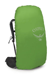 Bright green osprey rain cover with subtle white logo for osprey unisex zaino kestrel black backpack