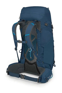 Deep blue osprey unisex zaino kestrel backpack with gray mesh black accents designed for outdoor adventures