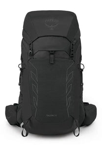 Osprey unisex zaino talon black backpack with subtle gray geometric stitching and durable black fabric material