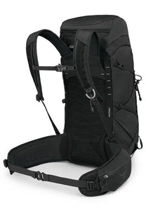 Black osprey unisex zaino talon backpack showing back with mesh and padded straps for outdoor adventures