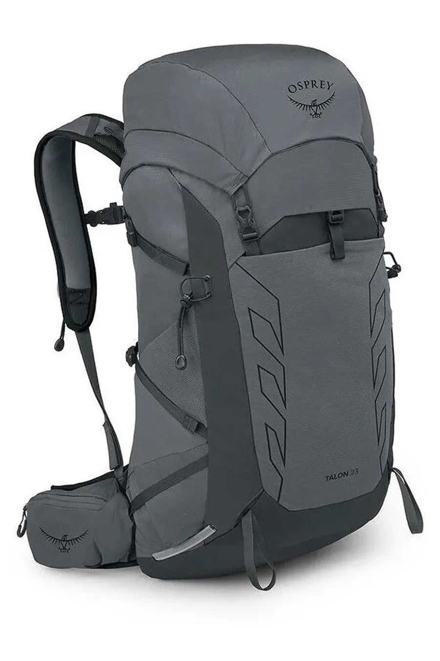 Osprey unisex zaino talon grey 38 hiking backpack with gray fabric black accents and geometric side panel pattern