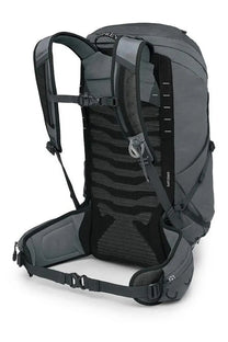 Gray osprey unisex zaino talon grey backpack showing black mesh back panel and adjustable straps