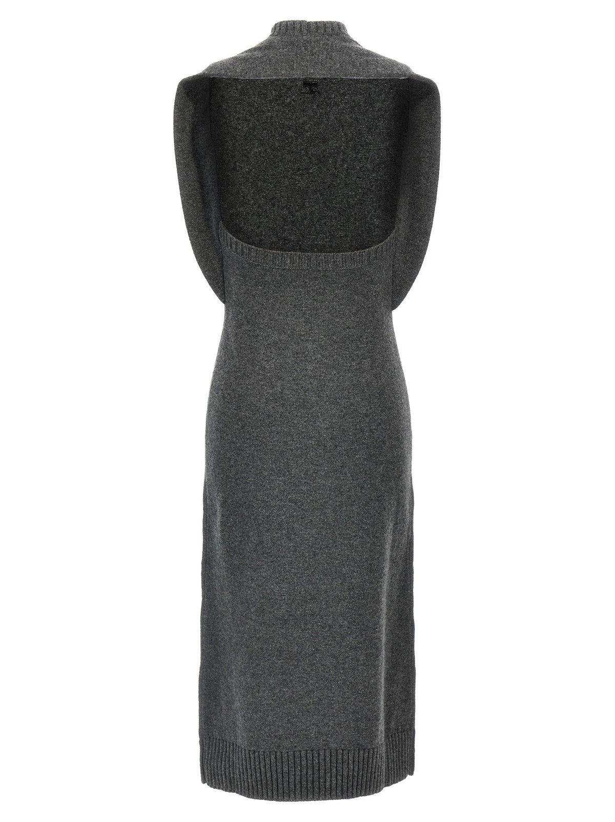 courrèges Over the Shoulder Drapè Dress Grey