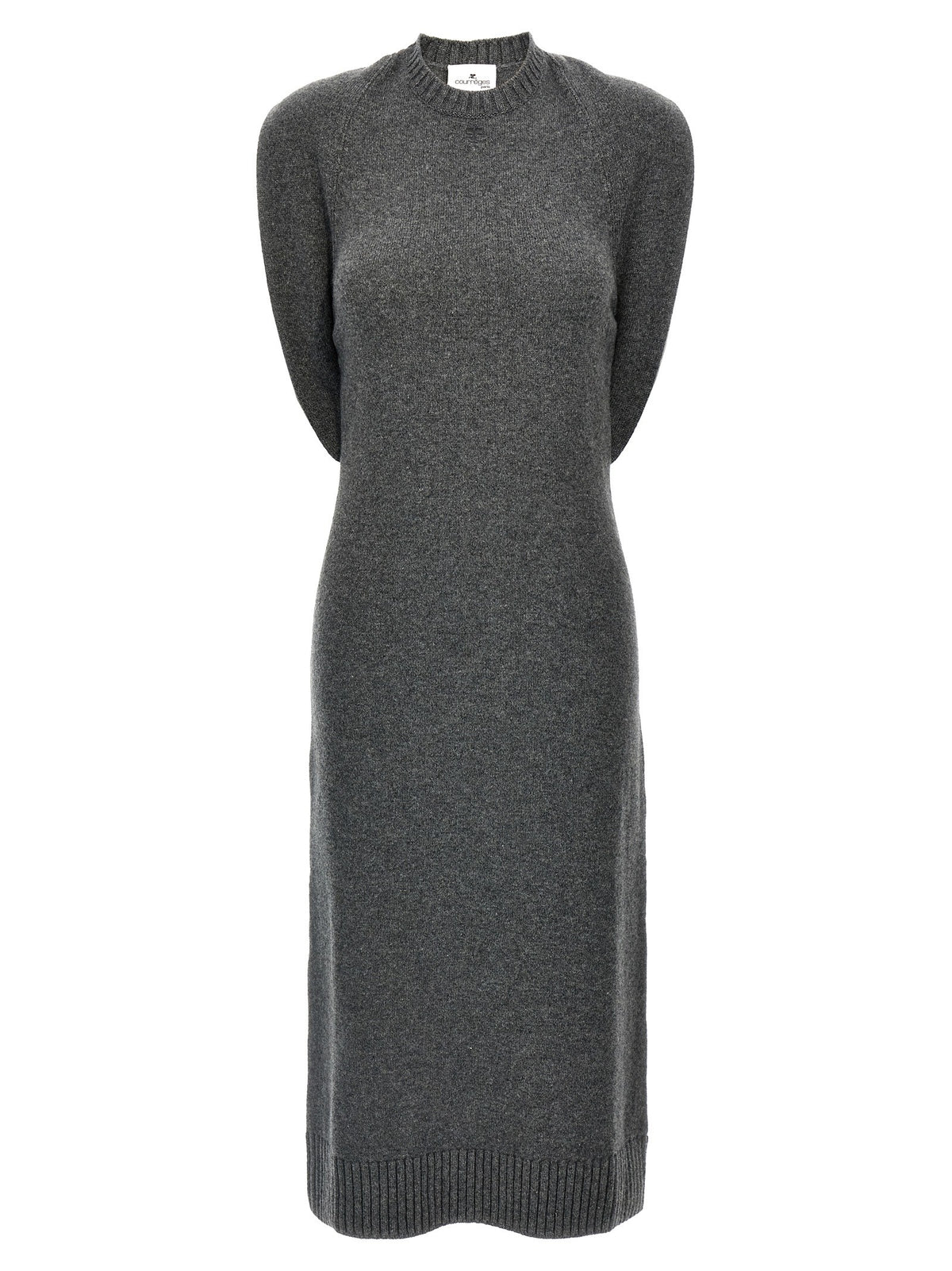 courrèges Over the Shoulder Drapè Dress Grey