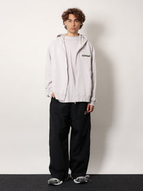 Balenciaga Men's Over Zip up Hoodie Cotton Sweatshirt White