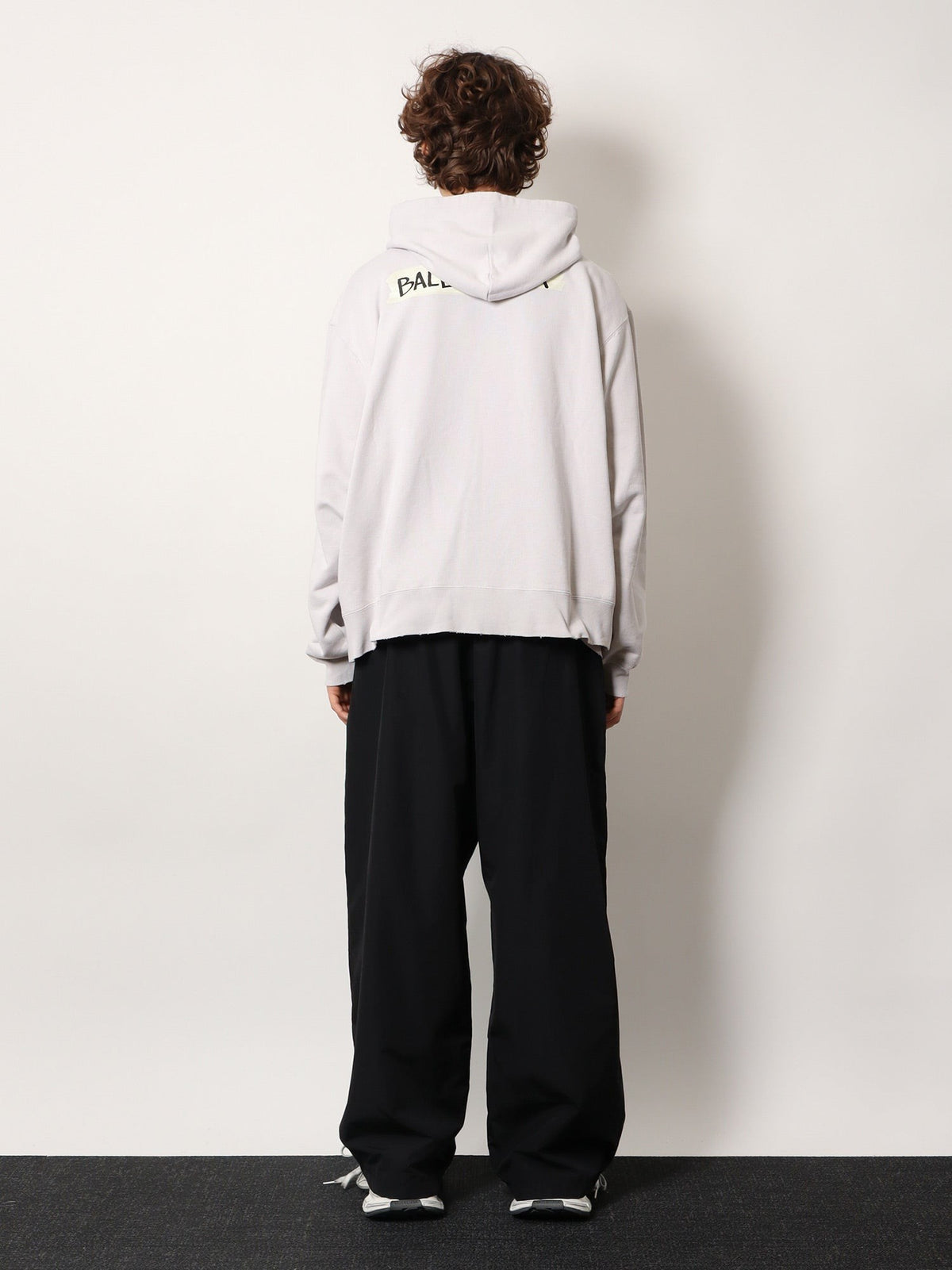 Balenciaga Men's Over Zip up Hoodie Cotton Sweatshirt White