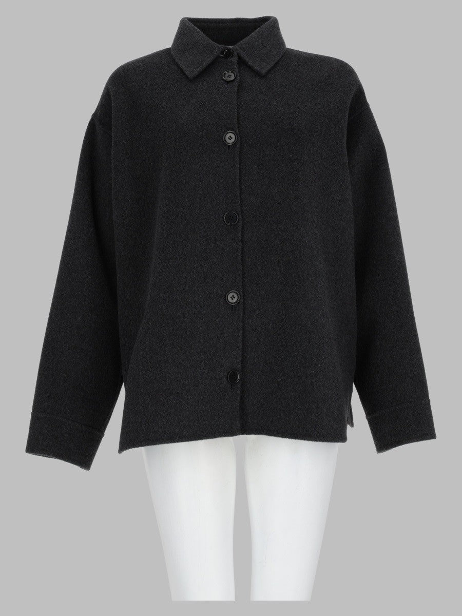 ASPESI Women's Overshirt in Double Di Lana Grey