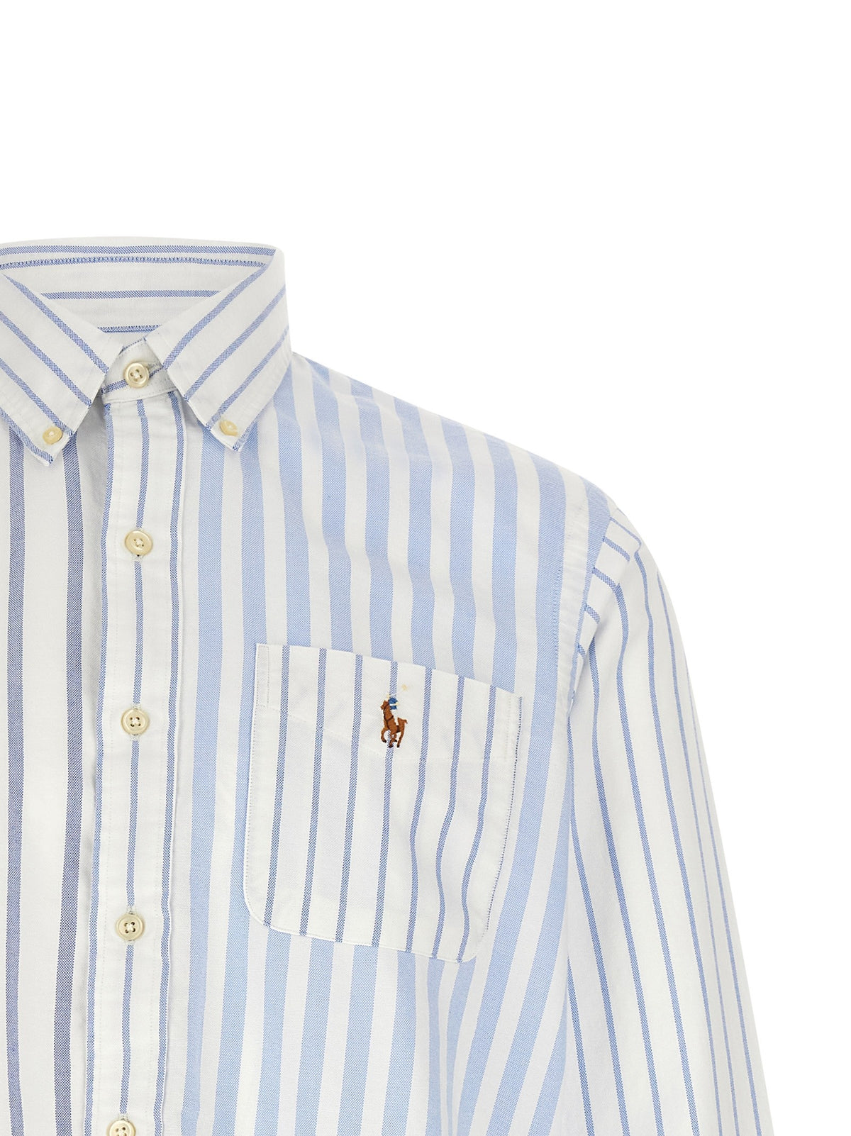 Polo Ralph Lauren Oxford Patchwork Shirt Blue, view 3