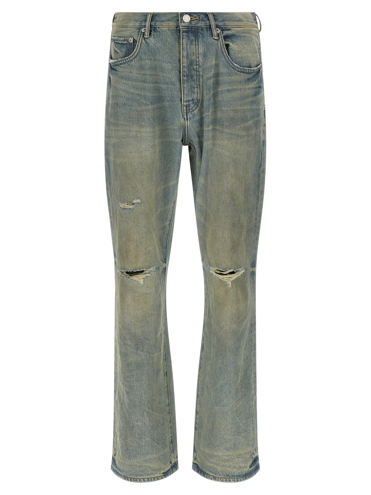 PURPLE BRAND Dirty Fade Rip Boot Jeans Blue