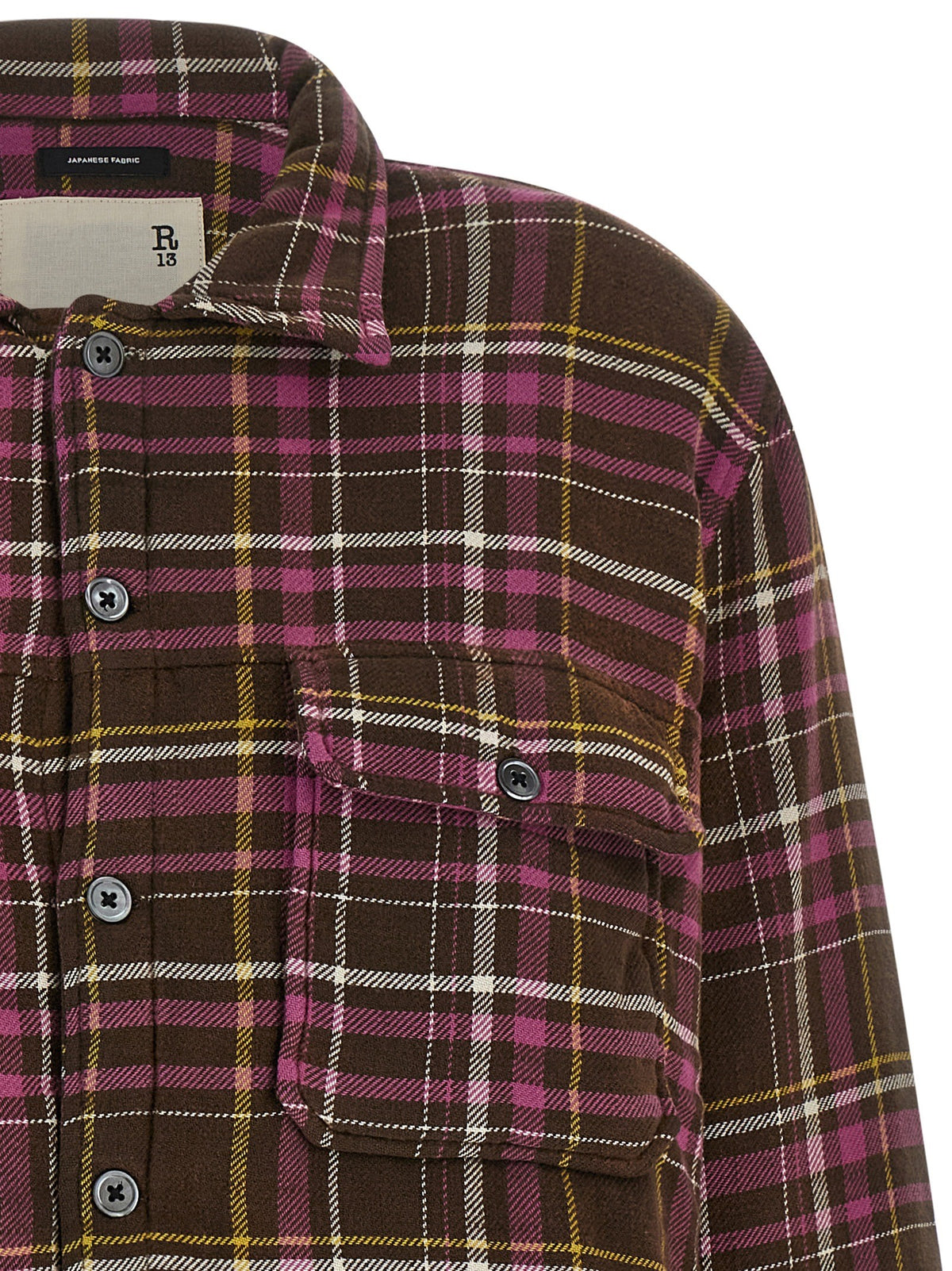 R13 Padded Crop Overshirt Brown
