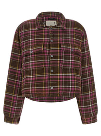 R13 Padded Crop Overshirt Brown