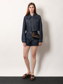 Fendi Women's FF Denim Bolero Jacket Blue