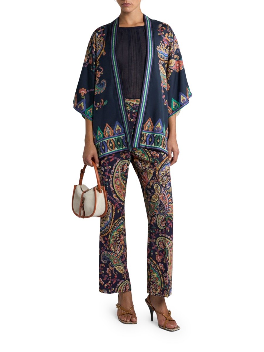 ETRO Women's Paisley Foliage Bootcut Pants Multicolor, view 2