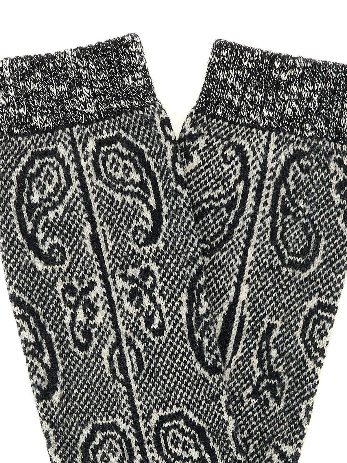 Dries Van Noten Paisley Jacquard Socks White
