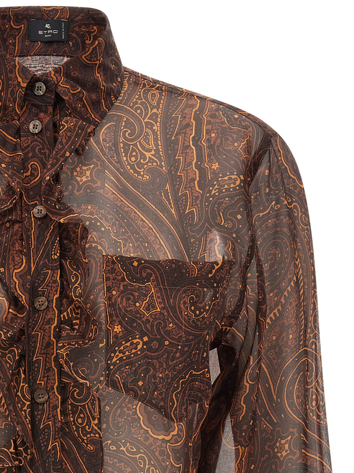 ETRO Paisley Silk Shirt Brown, view 3
