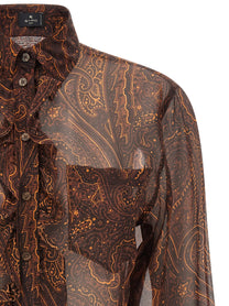 ETRO Paisley Silk Shirt Brown, view 3