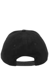 Palm Angels men’s cappello da baseball overtime black cap with textured fabric crown and adjustable embossed strap back view