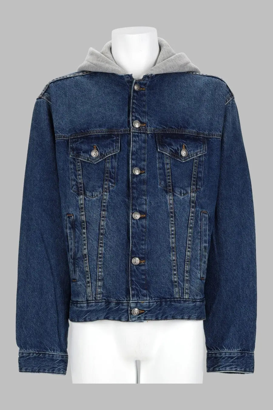 Palm Angels Men's Giacca in Denim DI Cotone Blue