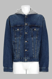 Palm Angels Men's Giacca in Denim DI Cotone Blue