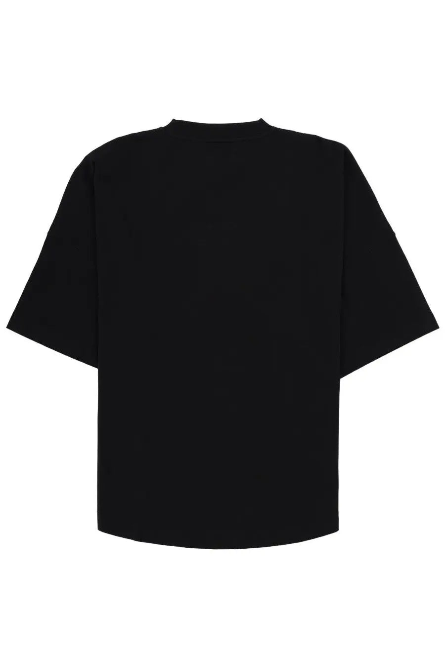 Black oversized short-sleeved cotton t-shirt with crew neck from palm angels men’s con black collection