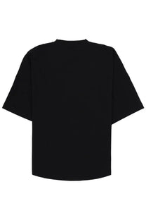 Black oversized short-sleeved cotton t-shirt with crew neck from palm angels men’s con black collection