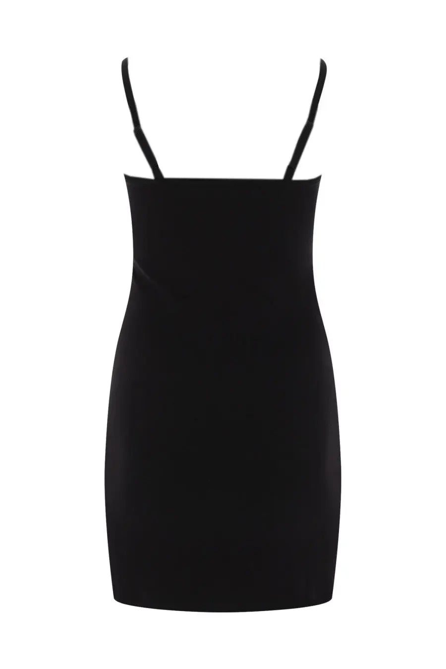 Palm Angels women’s abito Milan LA con black black spaghetti strap mini dress with a sleek form-fitting silhouette