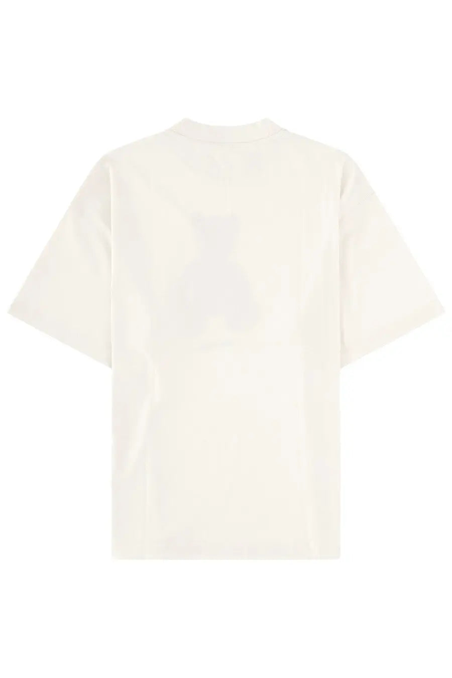 Cream-colored oversized palm angels women’s t-shirt with subtle faint bear silhouette printed on the back