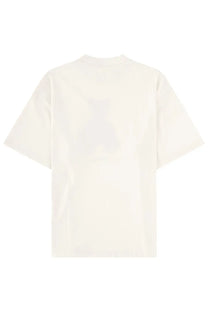 Cream-colored oversized palm angels women’s t-shirt with subtle faint bear silhouette printed on the back