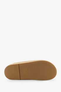 Tan espadrille shoe with woven texture and rubber sole from Paloma Barcelo women’s Belinda leather and raffia sandals yellow