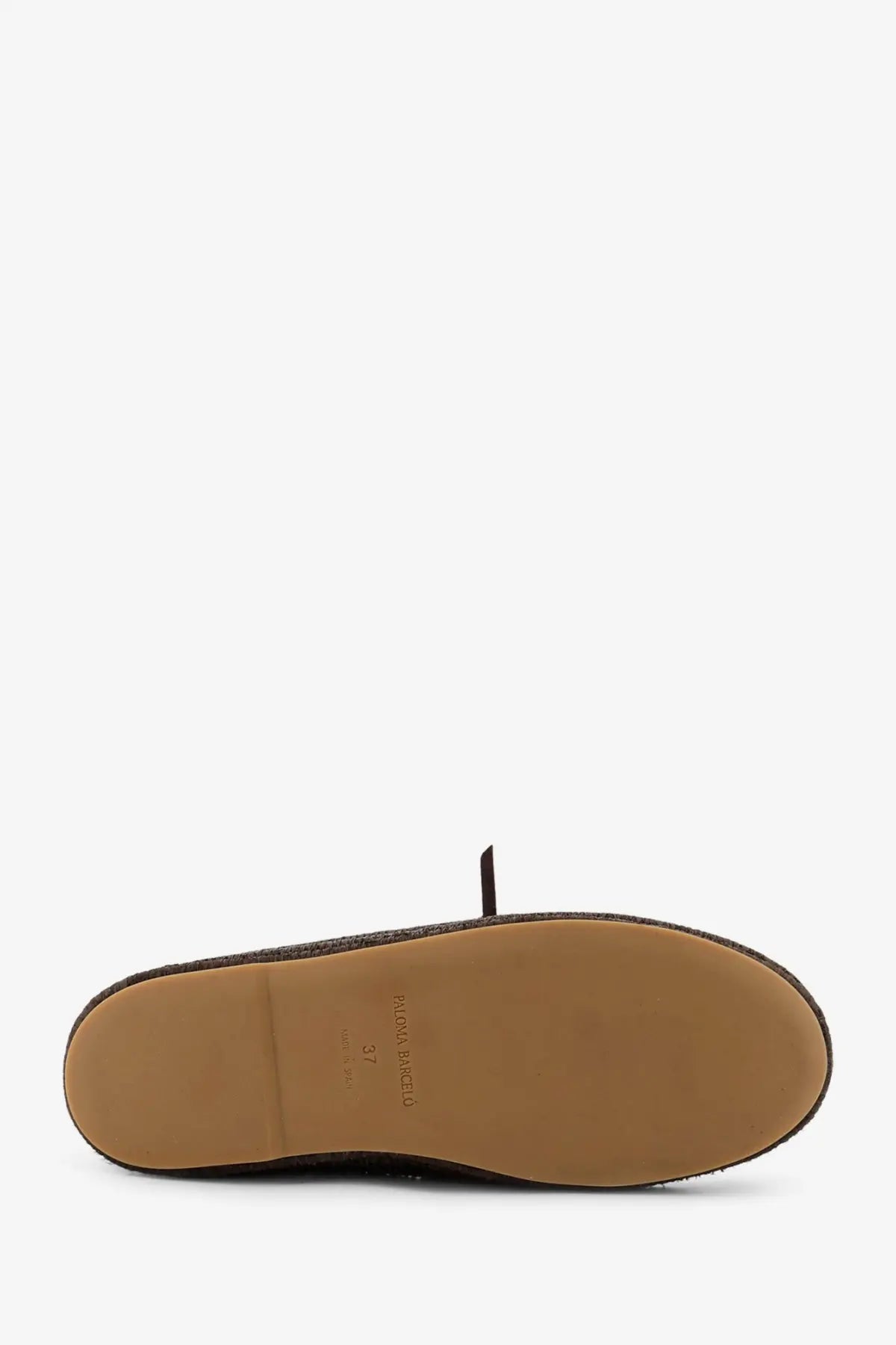 Black espadrille flat shoe with woven jute sole and tan rubber outsole from paloma barcelo women’s penelope loafers