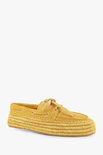 Paloma Barcelo' Women's Penelope Suede and Raffia Loafers Yellow