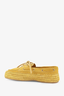 Paloma Barcelo' Women's Penelope Suede and Raffia Loafers Yellow