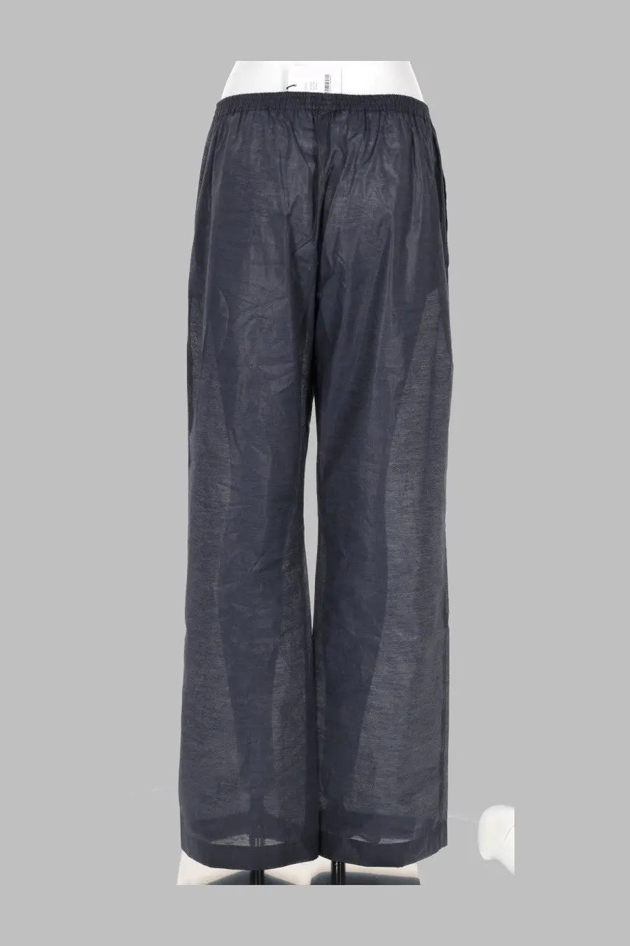 Paloma wool women’s pantalone limone blue dark gray wide-leg trousers with subtle sheen and elastic waistband