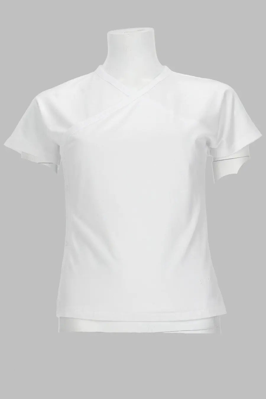Paloma wool womens white short-sleeved v-neck shirt with subtle seam detailing in lightweight fabric