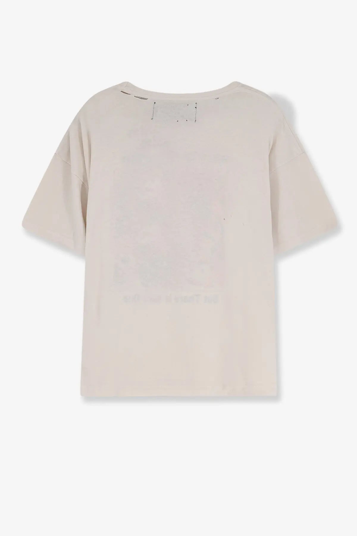 Beige cotton short-sleeved t-shirt with relaxed fit and subtle stitching details at neckline for men by paly