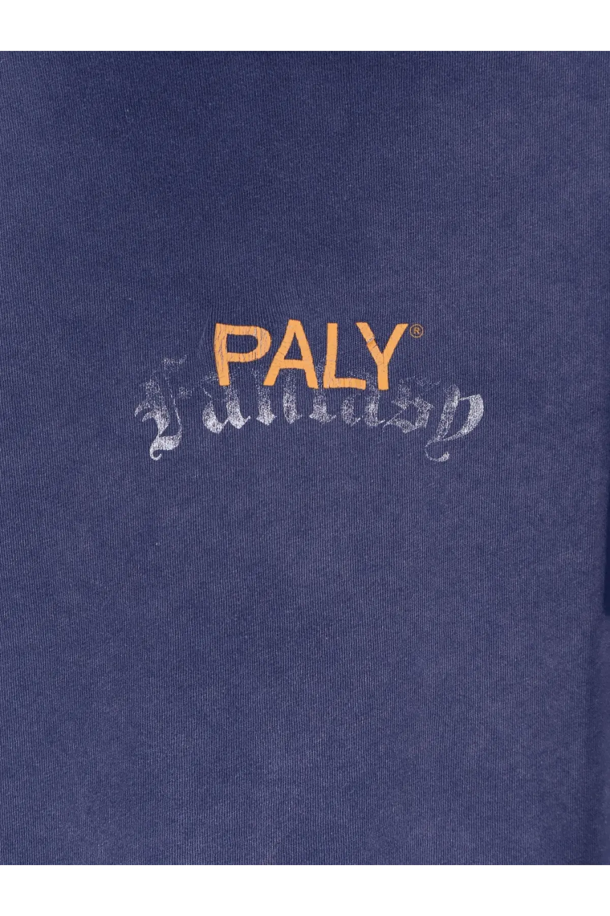 Navy blue palay hoodie with orange and white embroidered logo made from core cotton for men’s casual wear