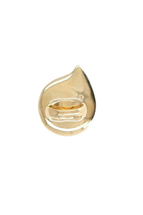 Panconesi womens anello dusk small gold ring with gold-toned teardrop shape polished finish and open band design