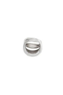 Panconesi women’s anello triptych blow silver ring with modern silver-toned abstract three interlocking bands design