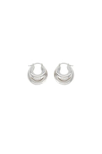 Panconesi women’s orecchini blow up huggies silver layered silver-toned hoop earrings with a sleek modern design
