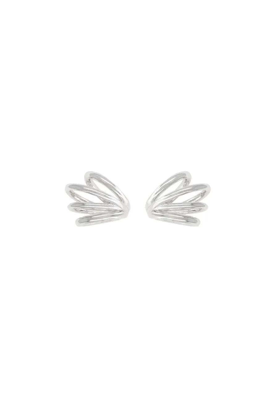 Panconesi women’s orecchini orbit helix silver minimalist ear cuffs with delicate layered overlapping wing design