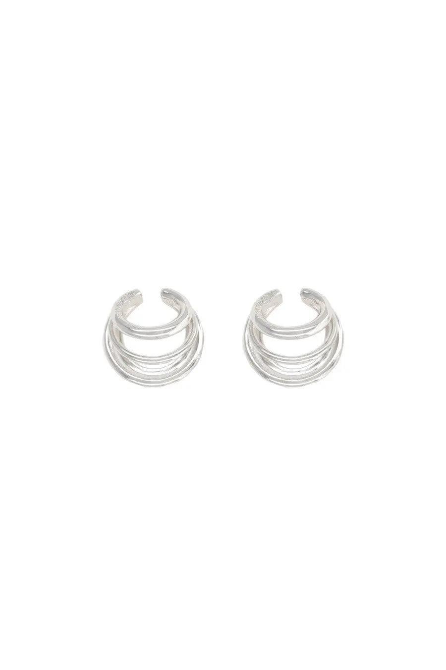 Panconesi women’s orecchini orbit helix silver multi-layered sleek minimalist silver hoop ear cuffs