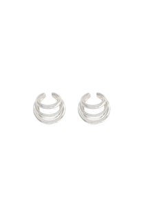 Panconesi women’s orecchini orbit helix silver multi-layered sleek minimalist silver hoop ear cuffs