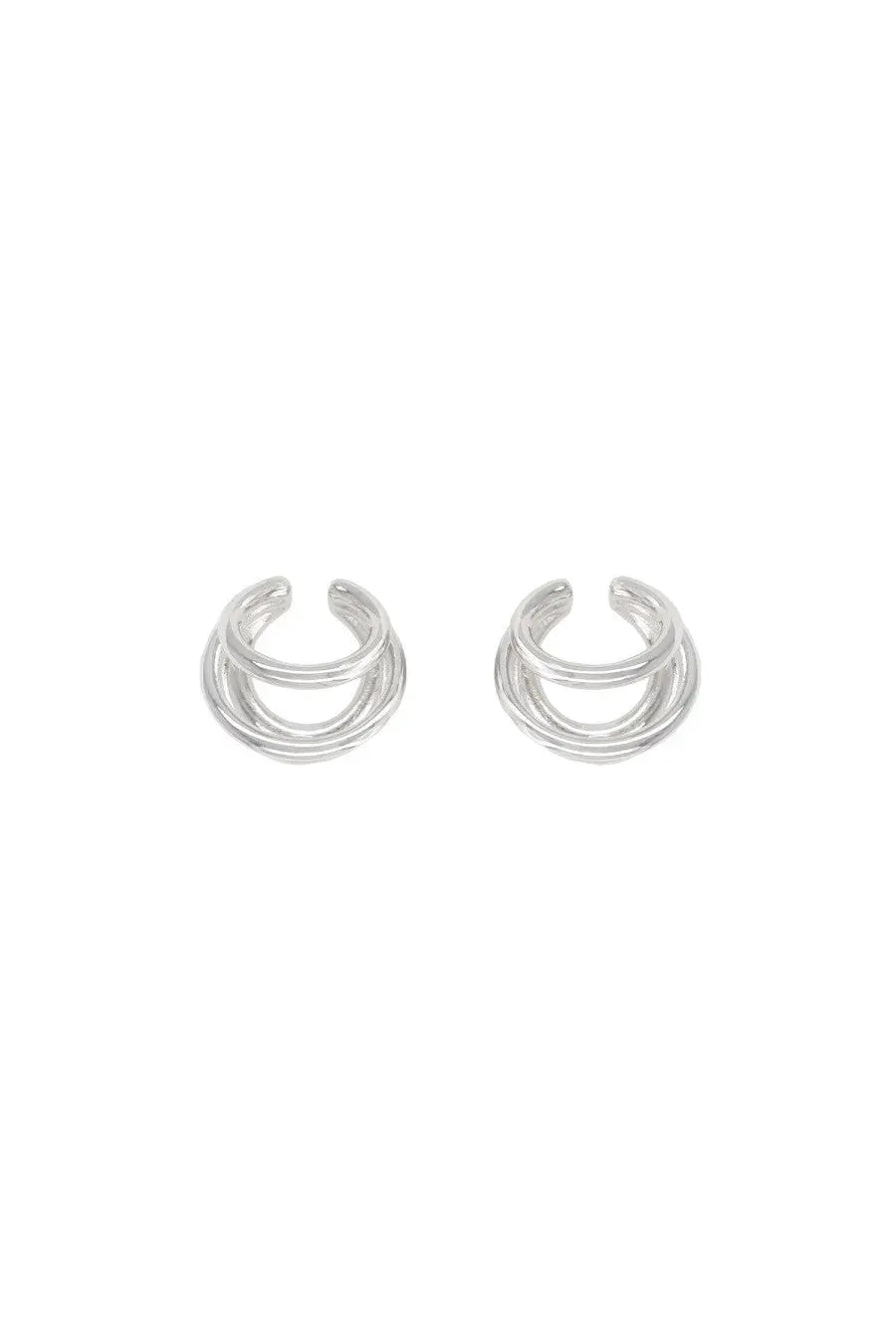 Panconesi women’s orecchini orbit helix silver triple-layered silver ear cuff earrings with sleek modern design