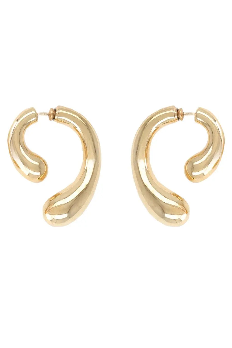Panconesi women’s orecchini small gold gold-toned sleekly curved hoop earrings with a modern minimalist design