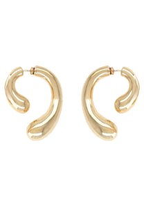 Panconesi women’s orecchini small gold gold-toned sleekly curved hoop earrings with a modern minimalist design