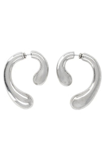 Panconesi women’s orecchini small silver minimalist hoop earrings with smooth curved design and polished metallic finish